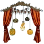 [Spooky Halloween] Orange Curtain Wall Deco