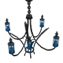 Copper Beeswax Chandelier (Blue)