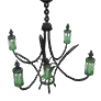 Copper Beeswax Chandelier (Green)