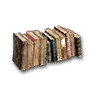 Bookshelf with Knowledge on Weapons