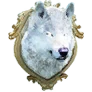 Stuffed White Wolf Head