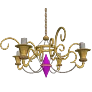 Golden Amethyst Chandelier (Fluorescent)